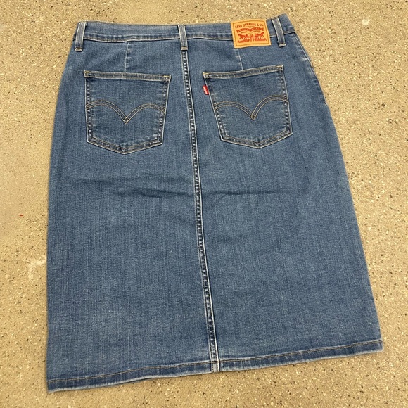 Vintage Levi’s button down modest denim long skirt size 28 - Picture 6 of 11